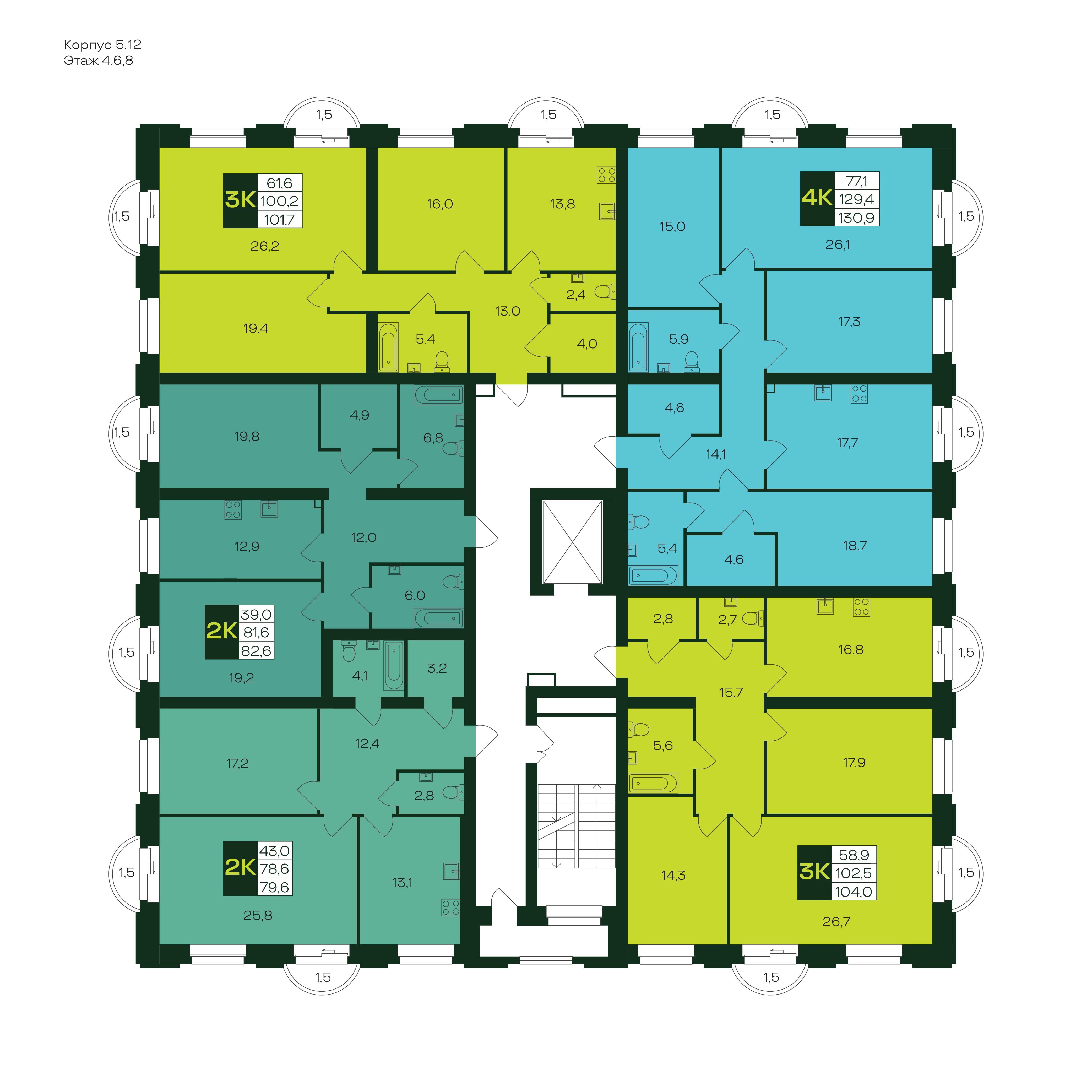 4-комнатная квартира, 131.1 кв.м, Ялав, изображение-9